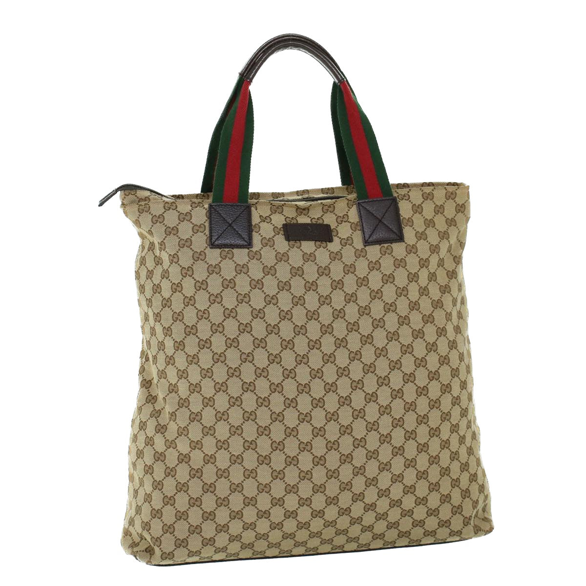 GUCCI GG Canvas Web Sherry Line Tote Bag Beige Red Green 131233 ki3422