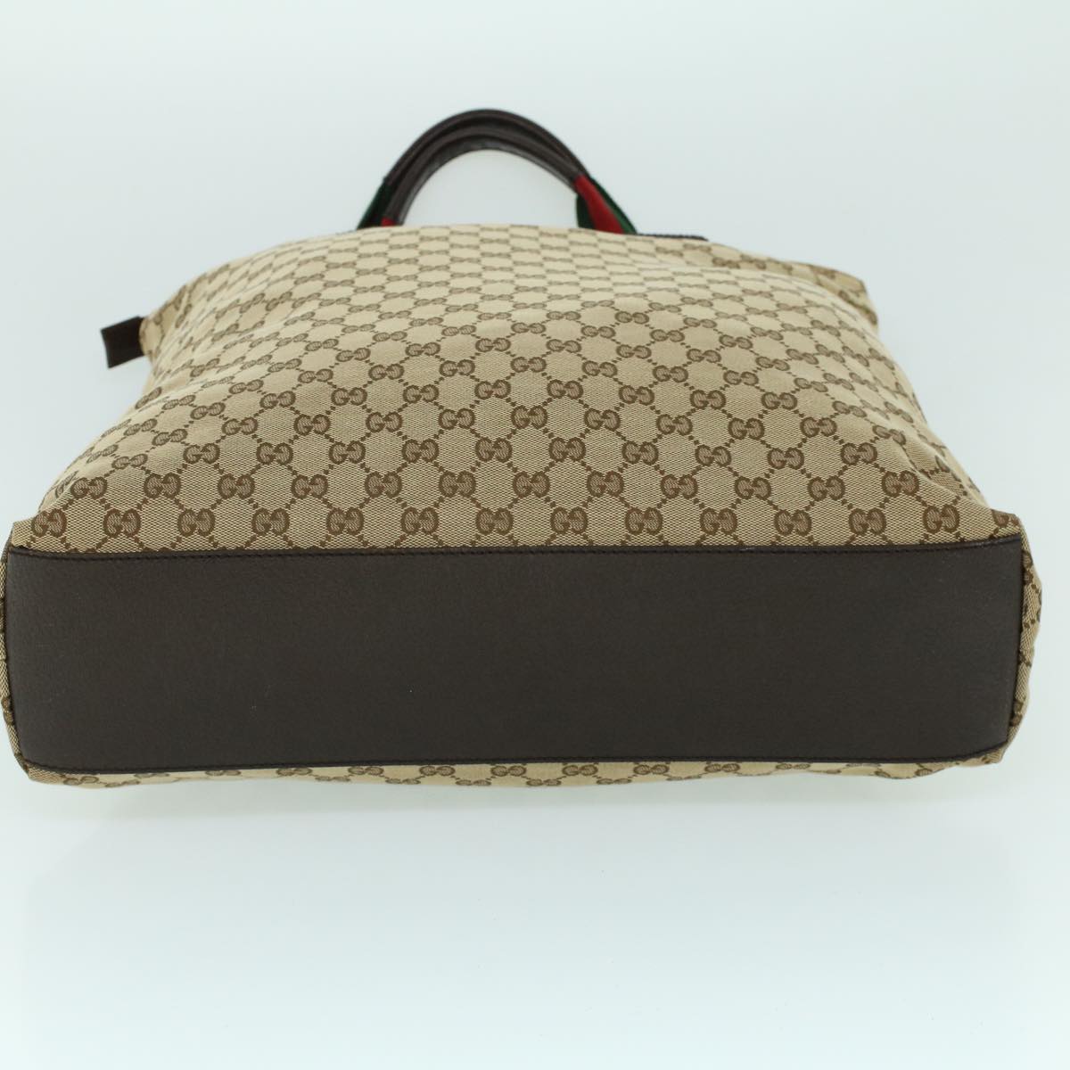 GUCCI GG Canvas Web Sherry Line Tote Bag Beige Red Green 131233 ki3422