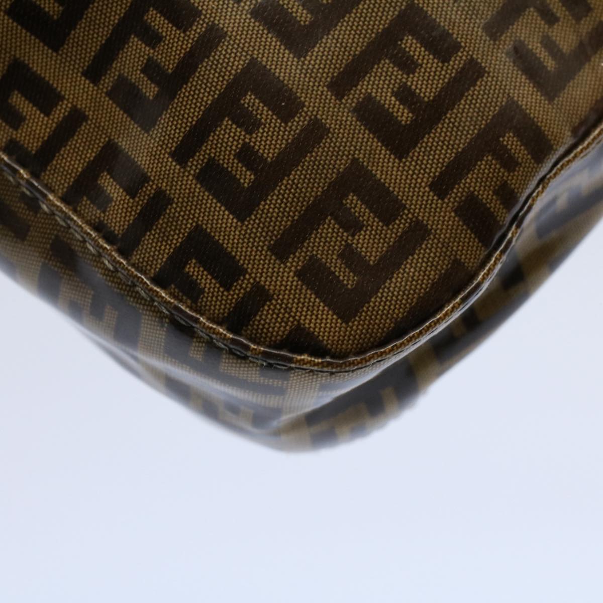 FENDI Zucchino Canvas Mamma Baguette Shoulder Bag Beige ki3426
