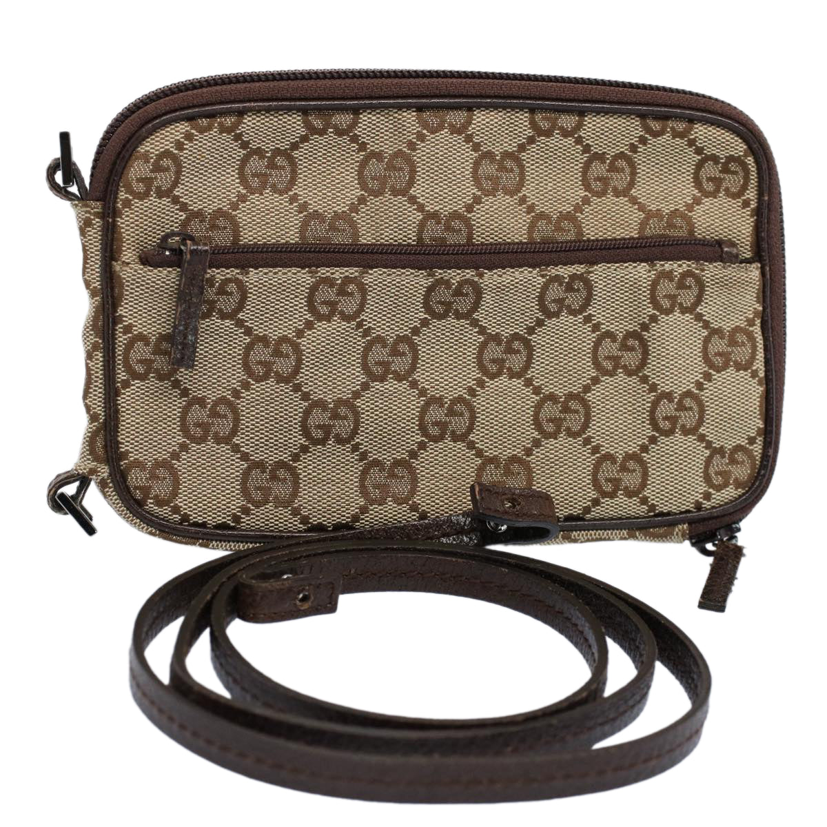 GUCCI GG Canvas Shoulder Pouch Beige 124616 ki3447