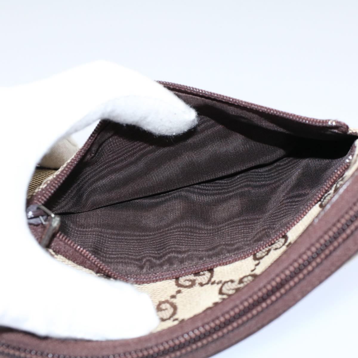 GUCCI GG Canvas Shoulder Pouch Beige 124616 ki3447