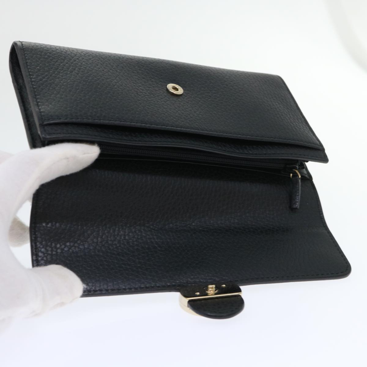 GUCCI Interlocking GG Long Wallet Leather Black ki3458