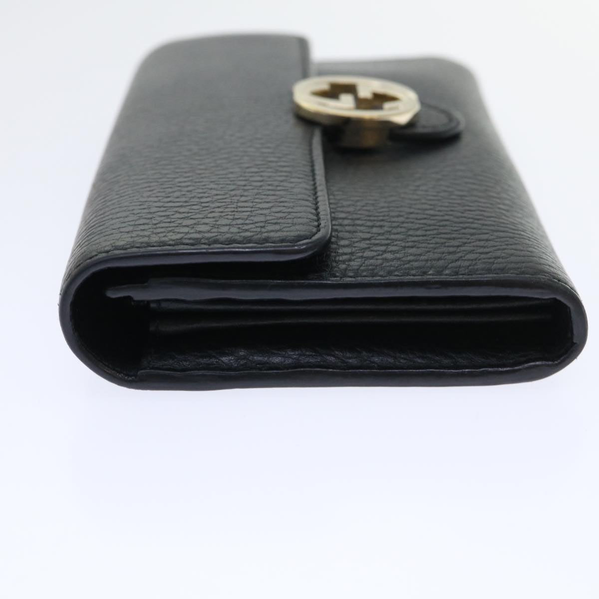 GUCCI Interlocking GG Long Wallet Leather Black ki3458