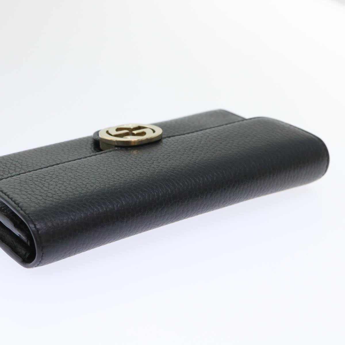 GUCCI Interlocking GG Long Wallet Leather Black ki3458