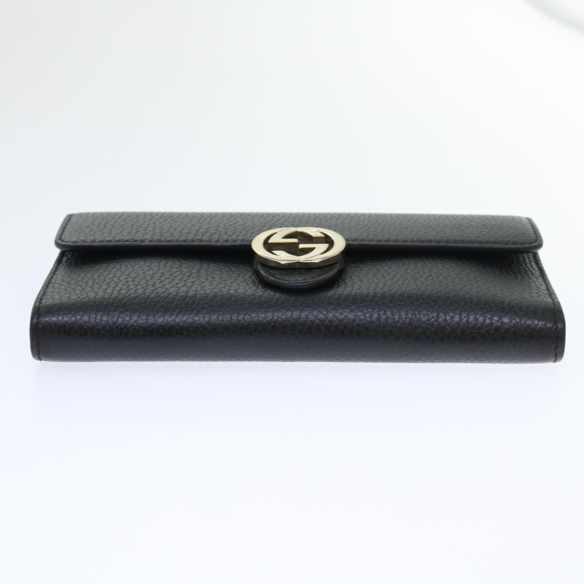 GUCCI Interlocking GG Long Wallet Leather Black ki3458