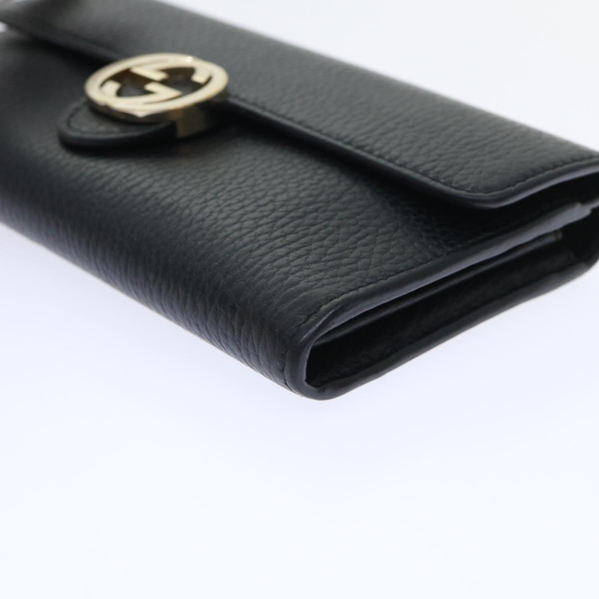 GUCCI Interlocking GG Long Wallet Leather Black ki3458