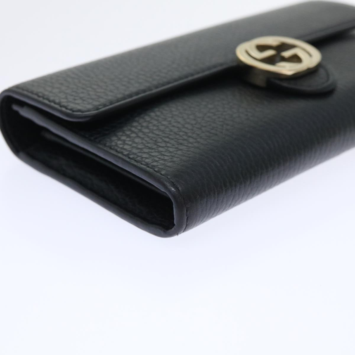 GUCCI Interlocking GG Long Wallet Leather Black ki3458