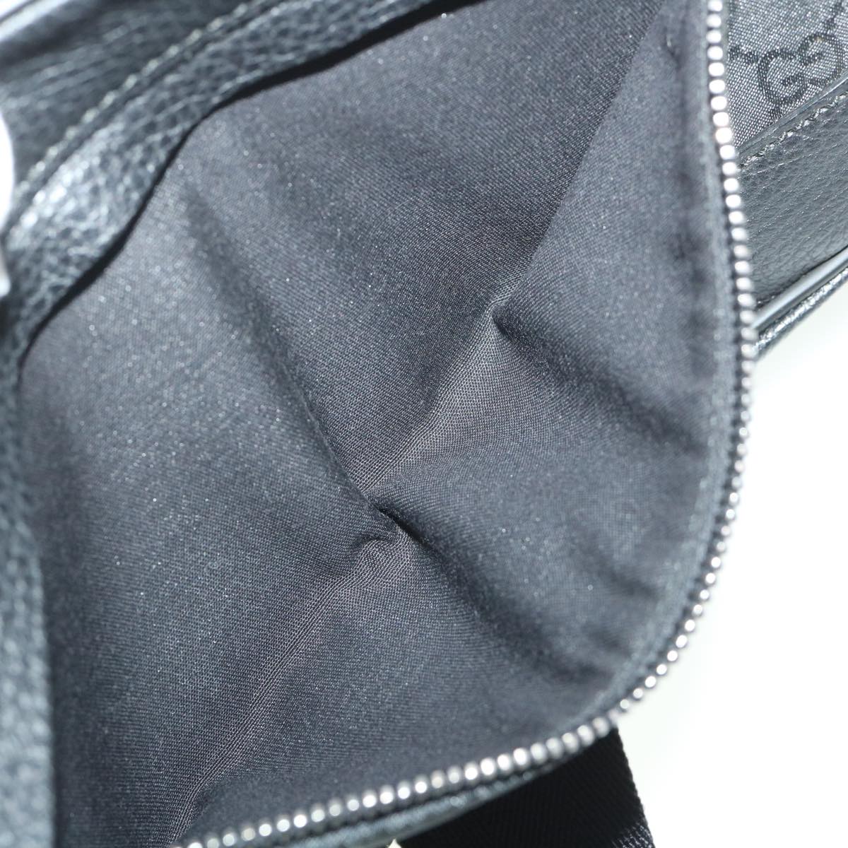 GUCCI GG Canvas Waist bag Nylon Leather Black 336672 ki3498