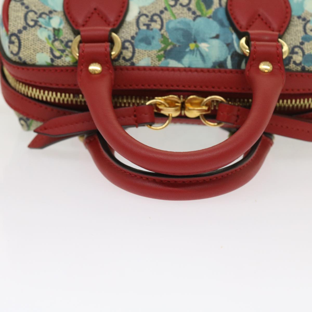 GUCCI GG Supreme Mini Boston Bag 2way Red Blue Gray 546312 ki3507