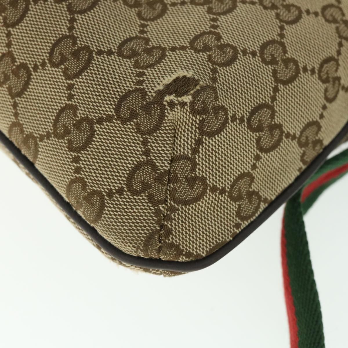 GUCCI GG Canvas Shoulder Bag Web Sherry Line Beige Red Green 91762 ki3523