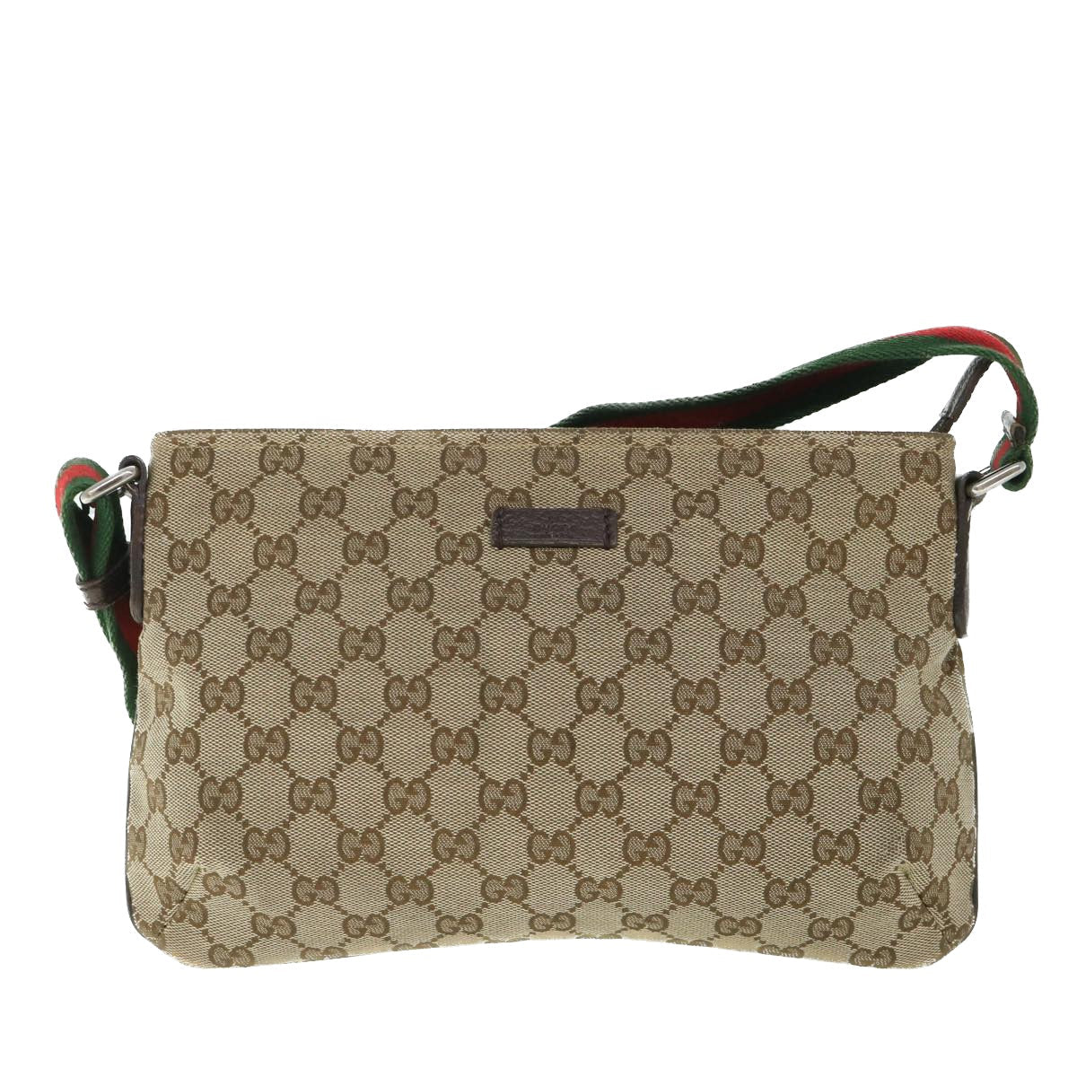 GUCCI GG Canvas Shoulder Bag Web Sherry Line Beige Red Green 91762 ki3523
