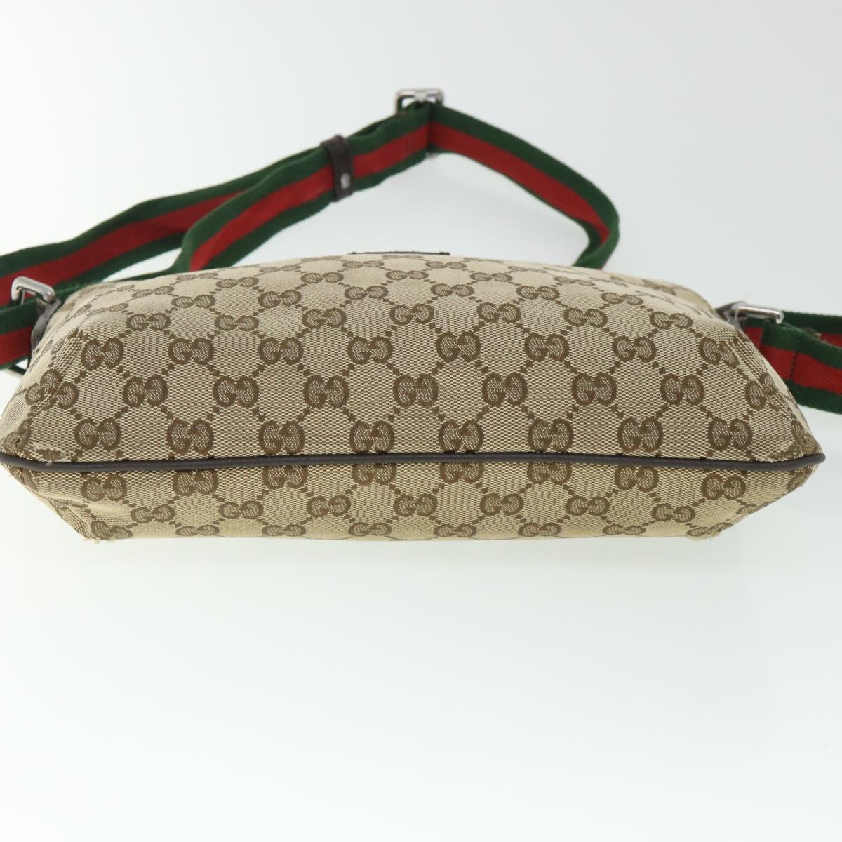 GUCCI GG Canvas Shoulder Bag Web Sherry Line Beige Red Green 91762 ki3523