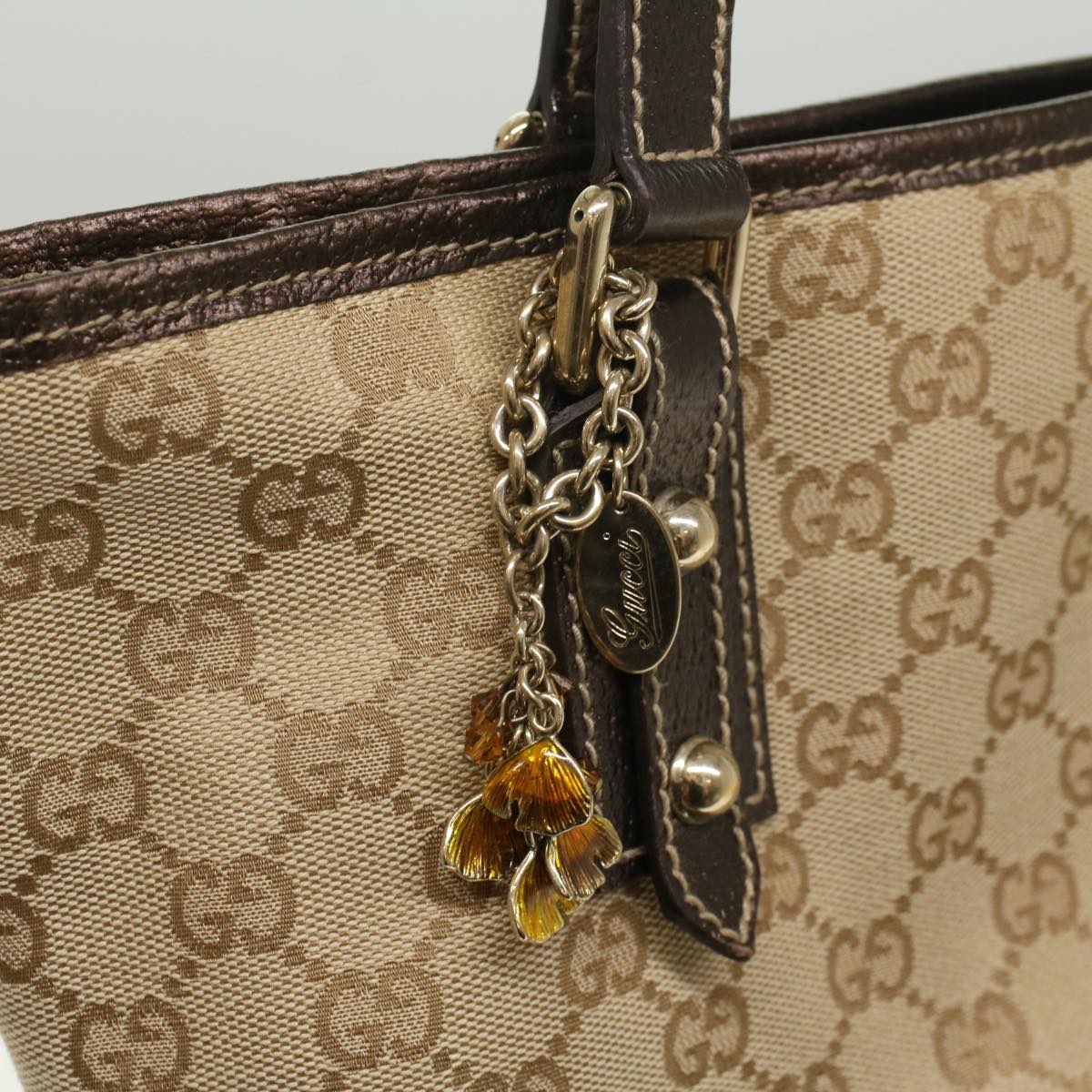 GUCCI GG Canvas Hand Bag Beige 139261 ki3531