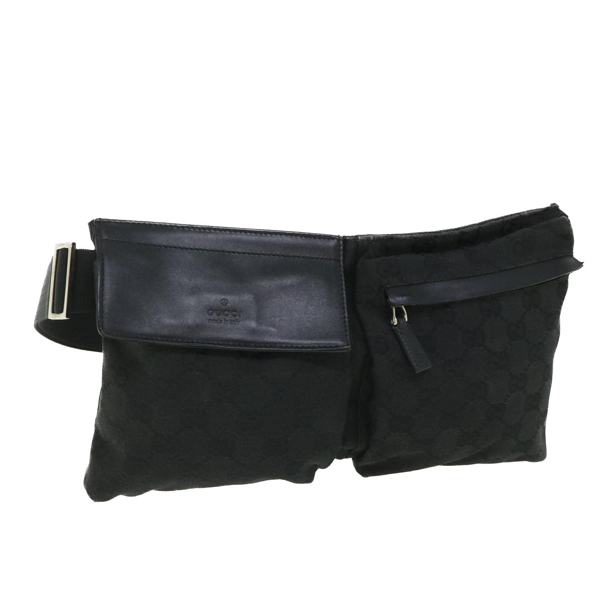 GUCCI GG Canvas Waist bag Black 28566 ki3540