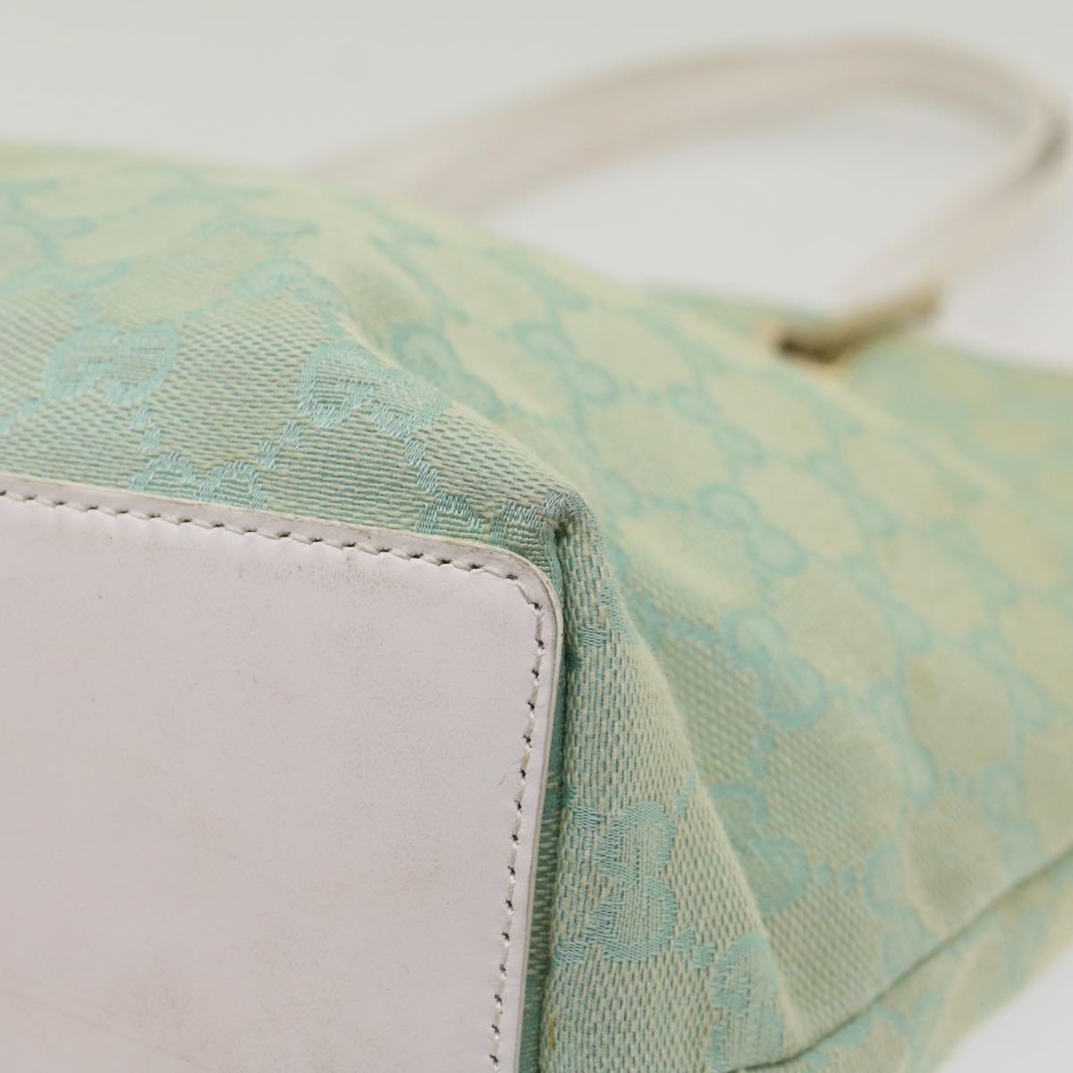 GUCCI GG Canvas Tote Bag Light Blue 002 1098 ki3541