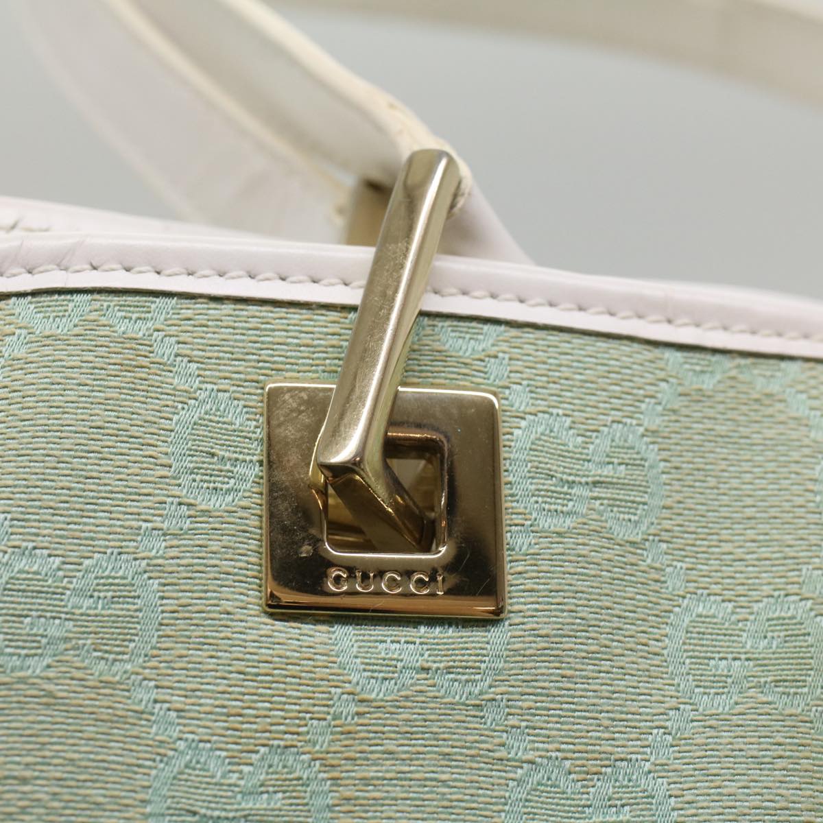 GUCCI GG Canvas Tote Bag Light Blue 002 1098 ki3541