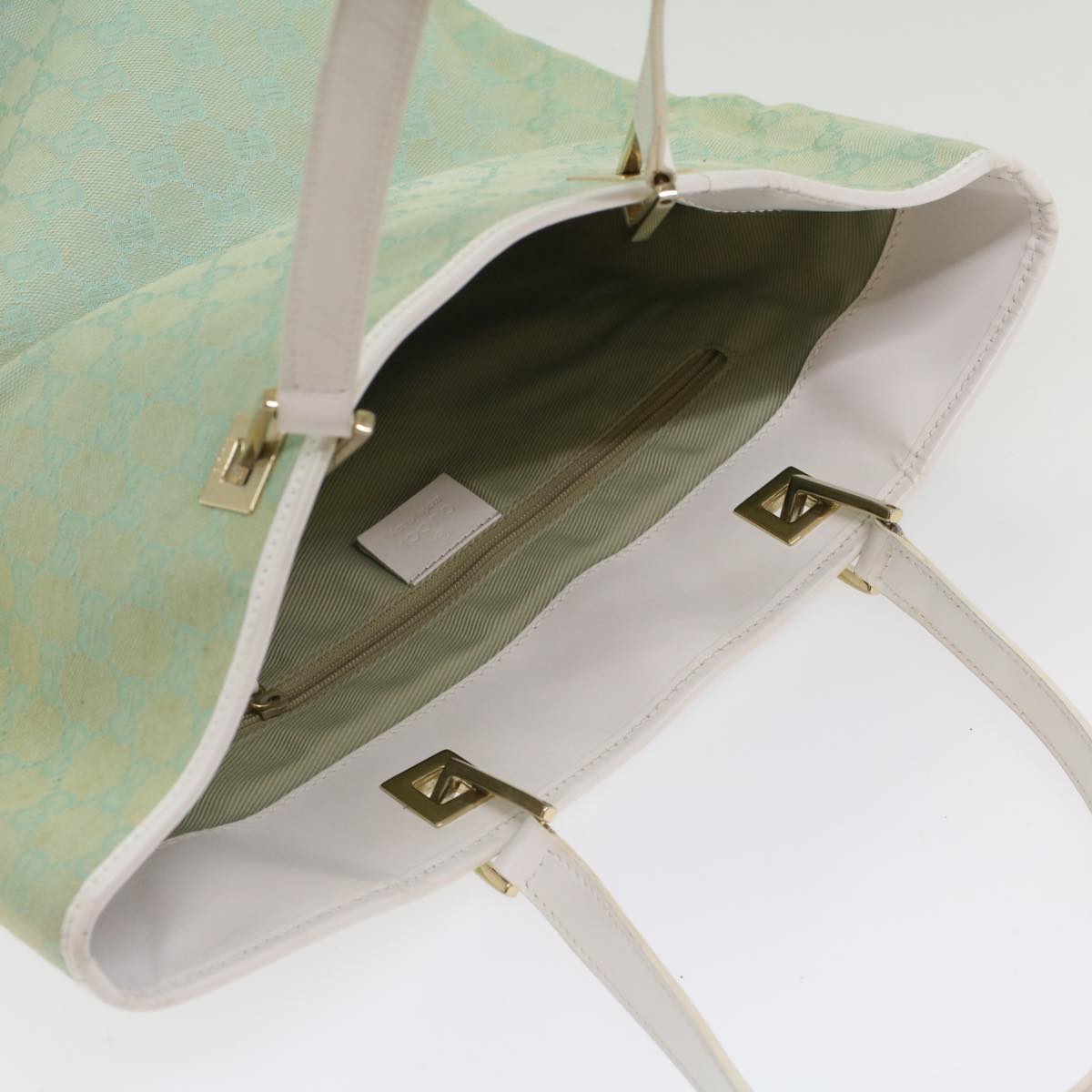 GUCCI GG Canvas Tote Bag Light Blue 002 1098 ki3541