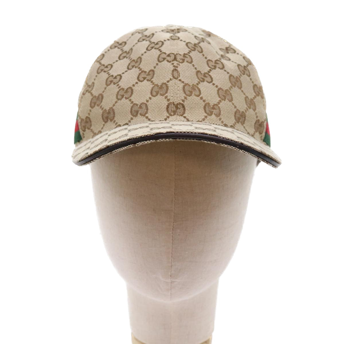 GUCCI GG Canvas Web Sherry Line Cap L Beige Red Green 200035 ki3545