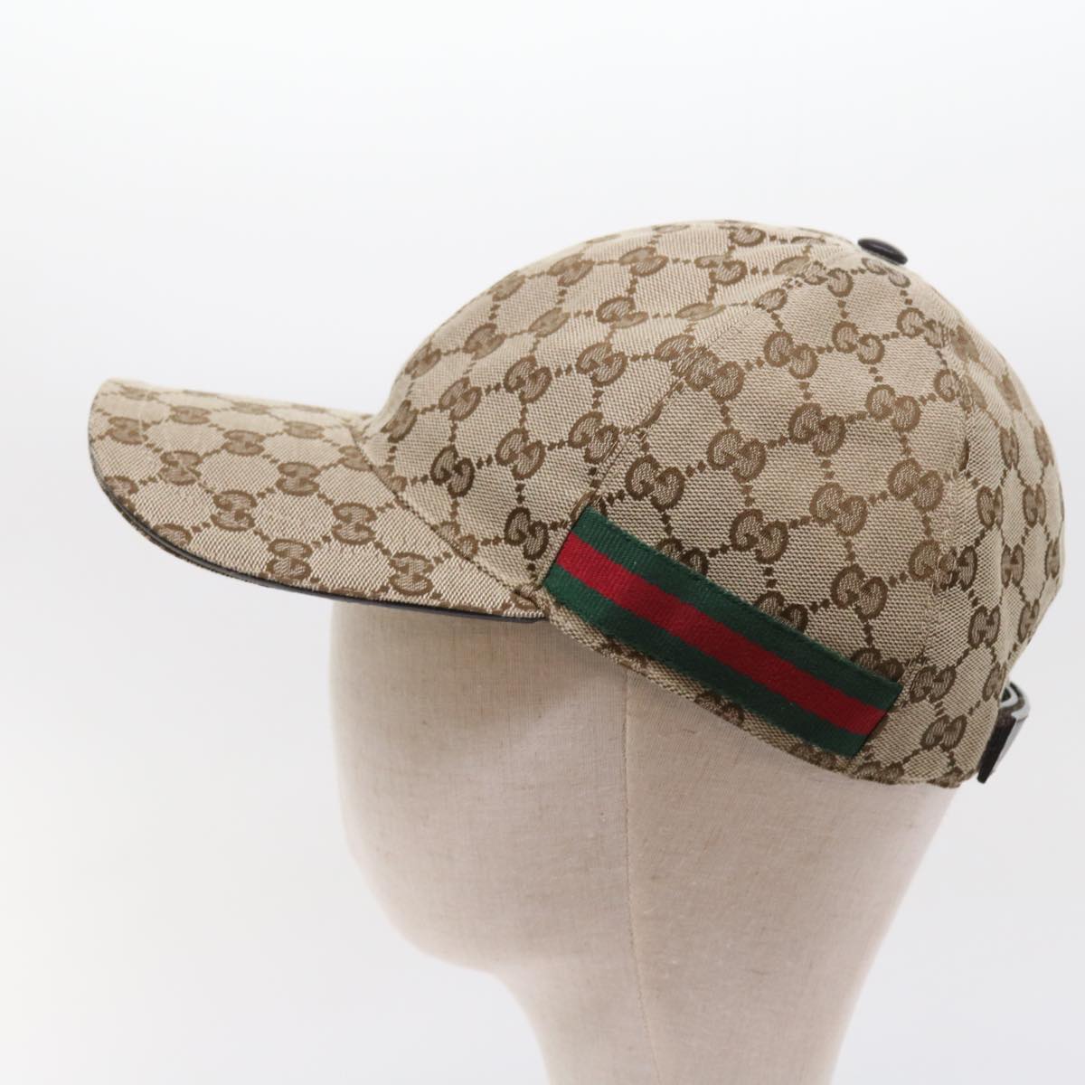 GUCCI GG Canvas Web Sherry Line Cap L Beige Red Green 200035 ki3545
