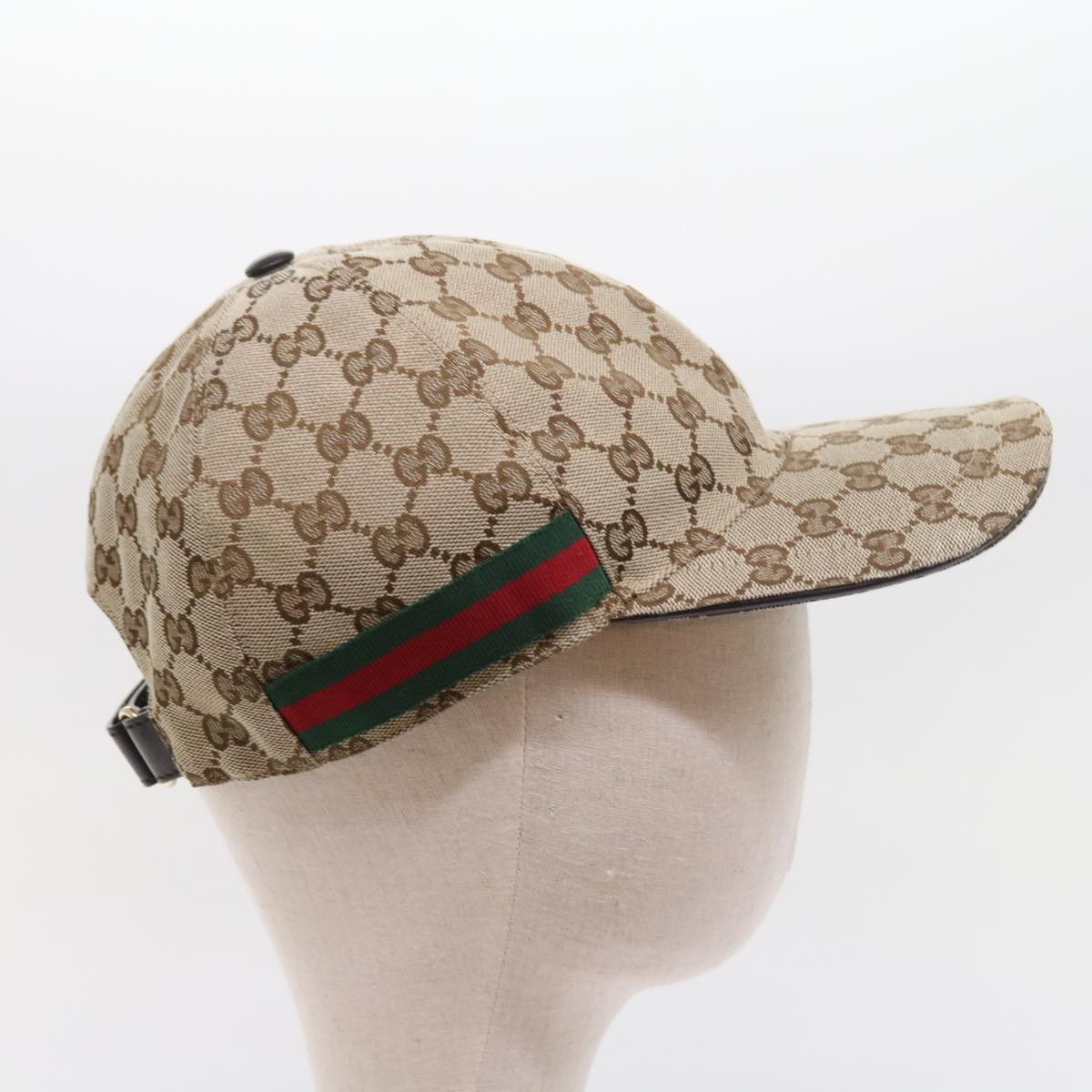 GUCCI GG Canvas Web Sherry Line Cap L Beige Red Green 200035 ki3545