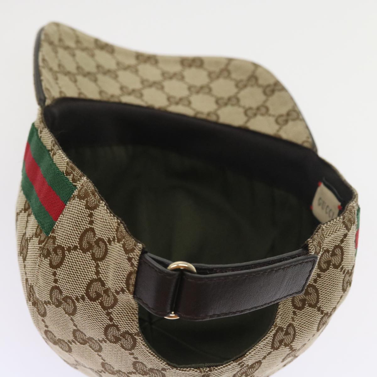 GUCCI GG Canvas Web Sherry Line Cap L Beige Red Green 200035 ki3545