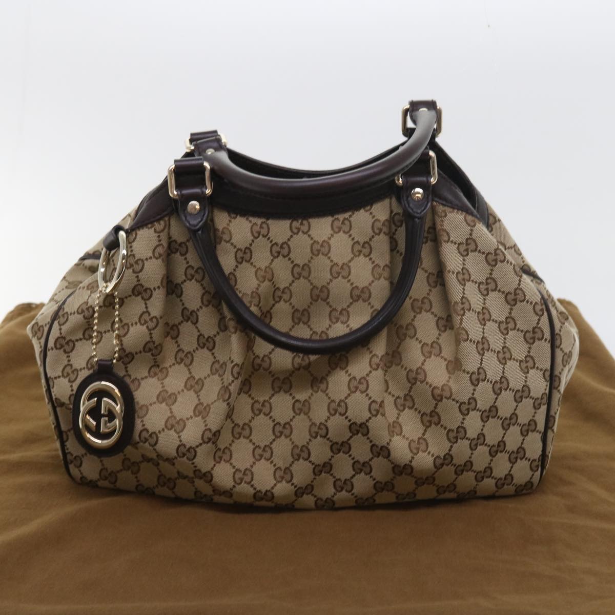 GUCCI GG Canvas Sukey Tote Bag Beige 211944 ki3548
