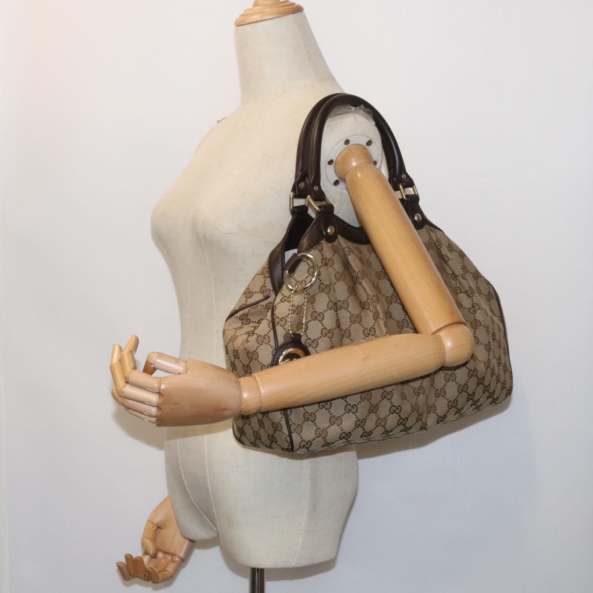 GUCCI GG Canvas Sukey Tote Bag Beige 211944 ki3548