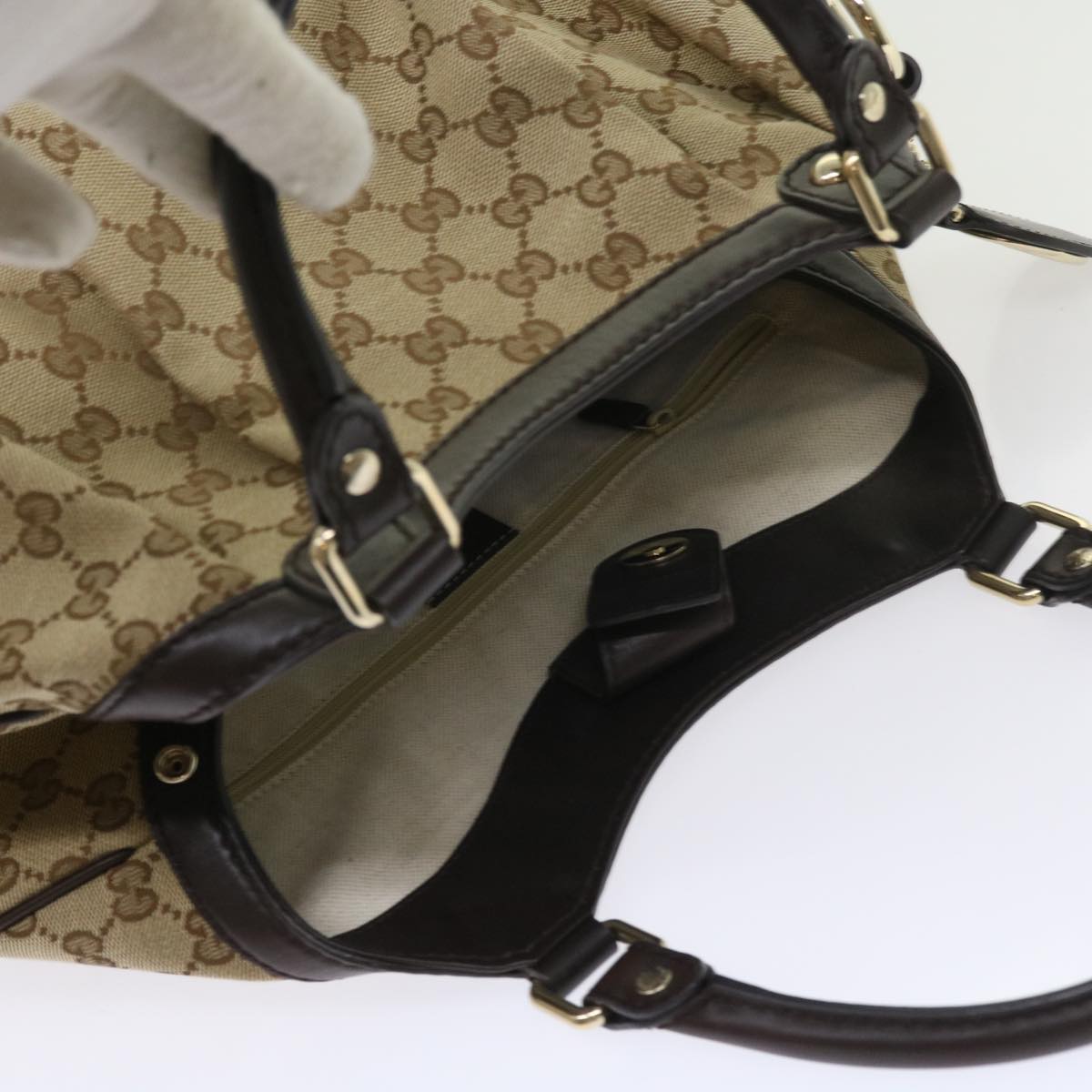 GUCCI GG Canvas Sukey Tote Bag Beige 211944 ki3548