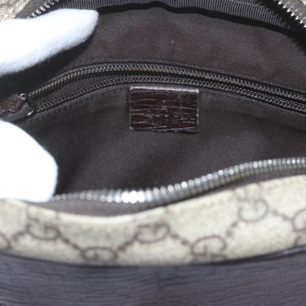 GUCCI GG Supreme Shoulder Bag PVC Leather Beige 282315 ki3901