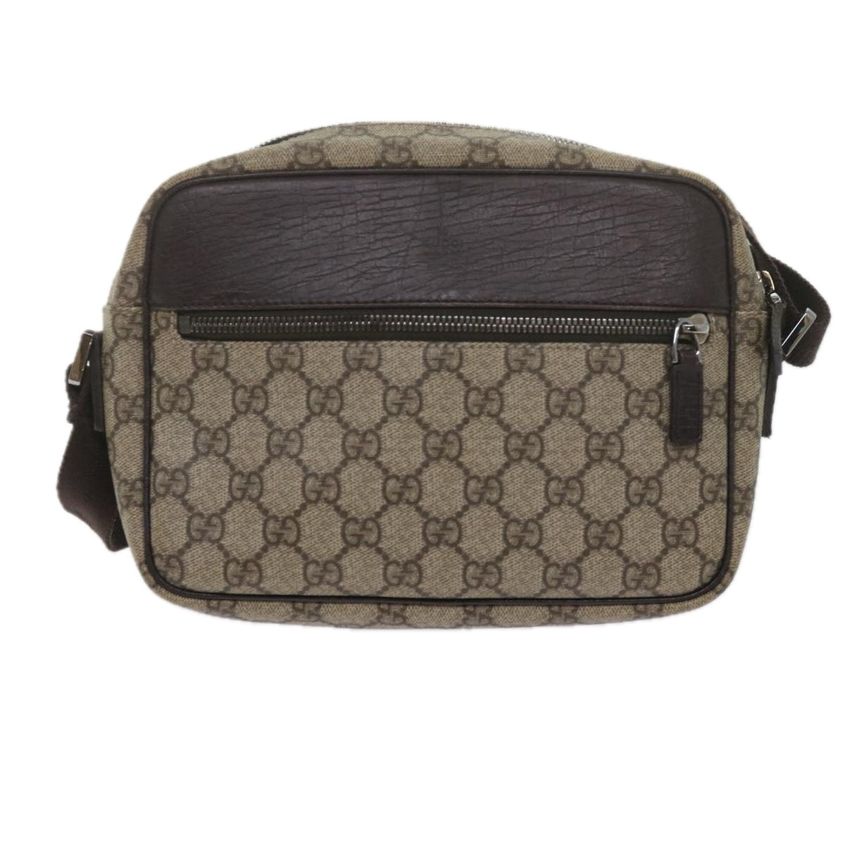 GUCCI GG Supreme Shoulder Bag PVC Leather Beige 282315 ki3901