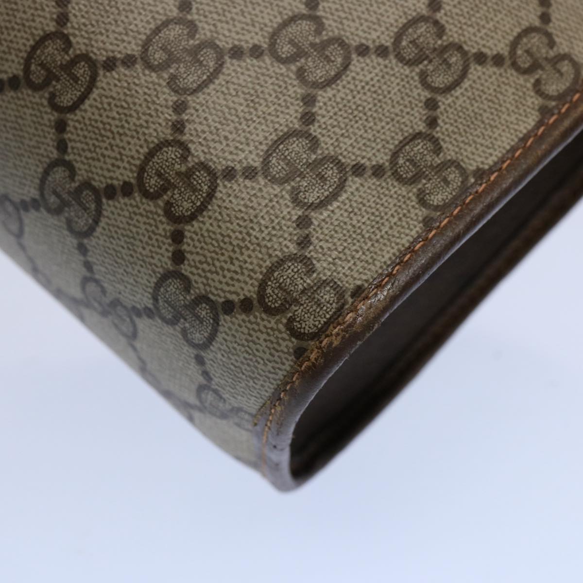 GUCCI GG Supreme Web Sherry Line Clutch Bag Beige Red 156 01 031 ki3943