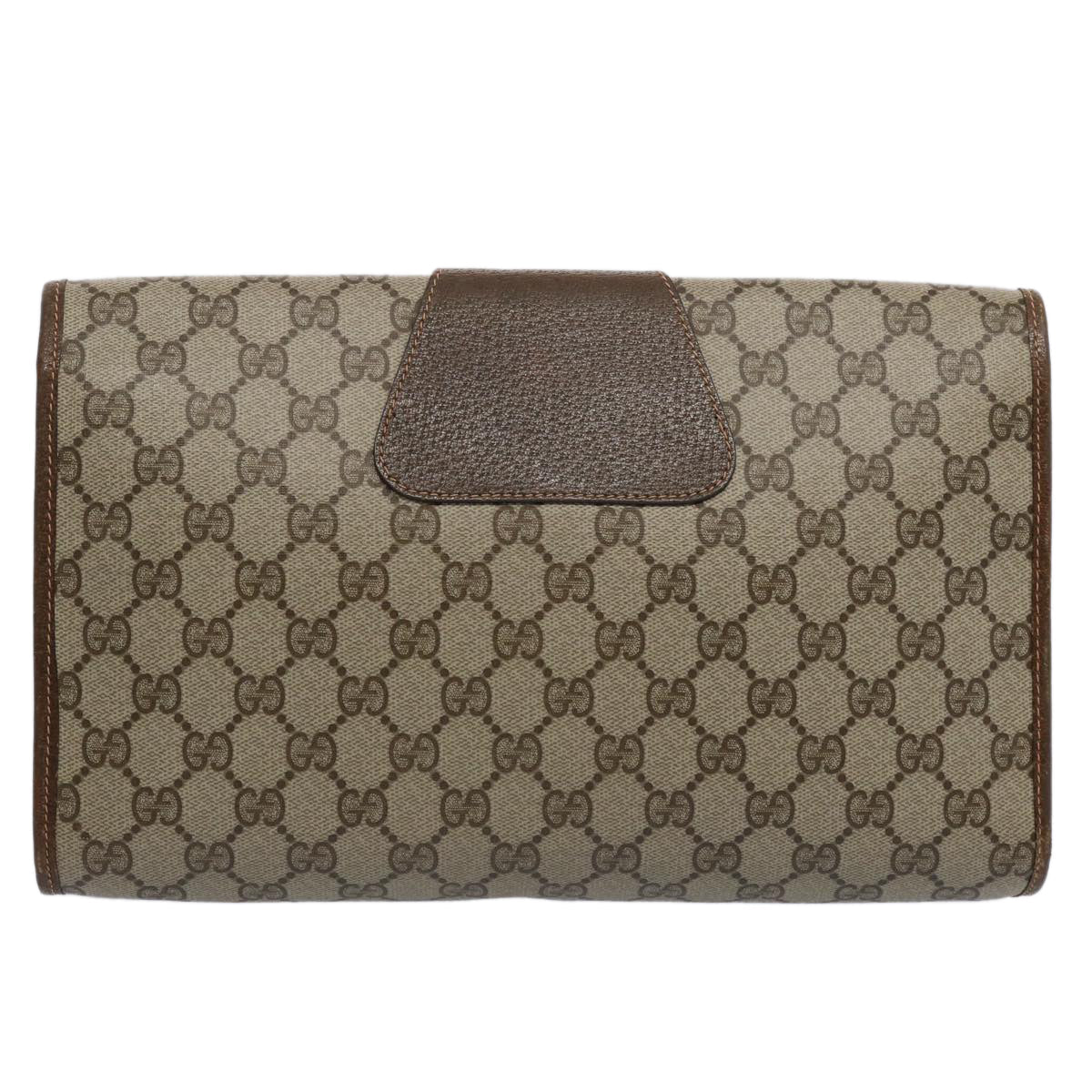 GUCCI GG Supreme Web Sherry Line Clutch Bag Beige Red 156 01 031 ki3943