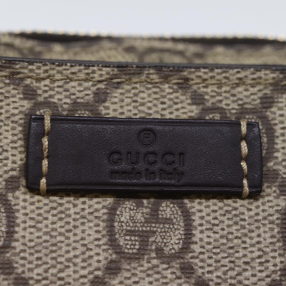 GUCCI GG Supreme Clutch Bag PVC Beige 201755 ki4303