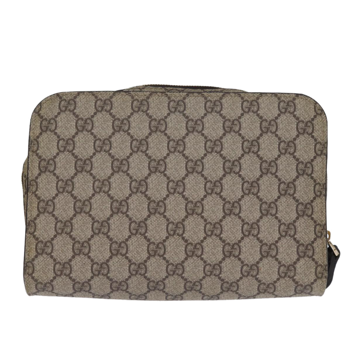 GUCCI GG Supreme Clutch Bag PVC Beige 201755 ki4303