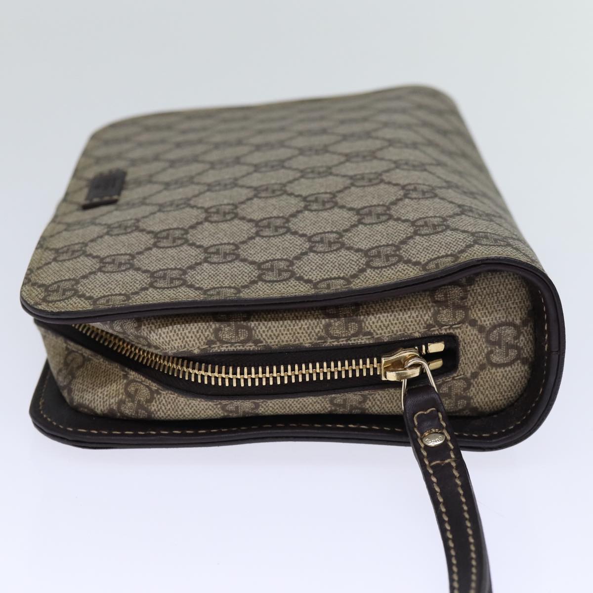 GUCCI GG Supreme Clutch Bag PVC Beige 201755 ki4303