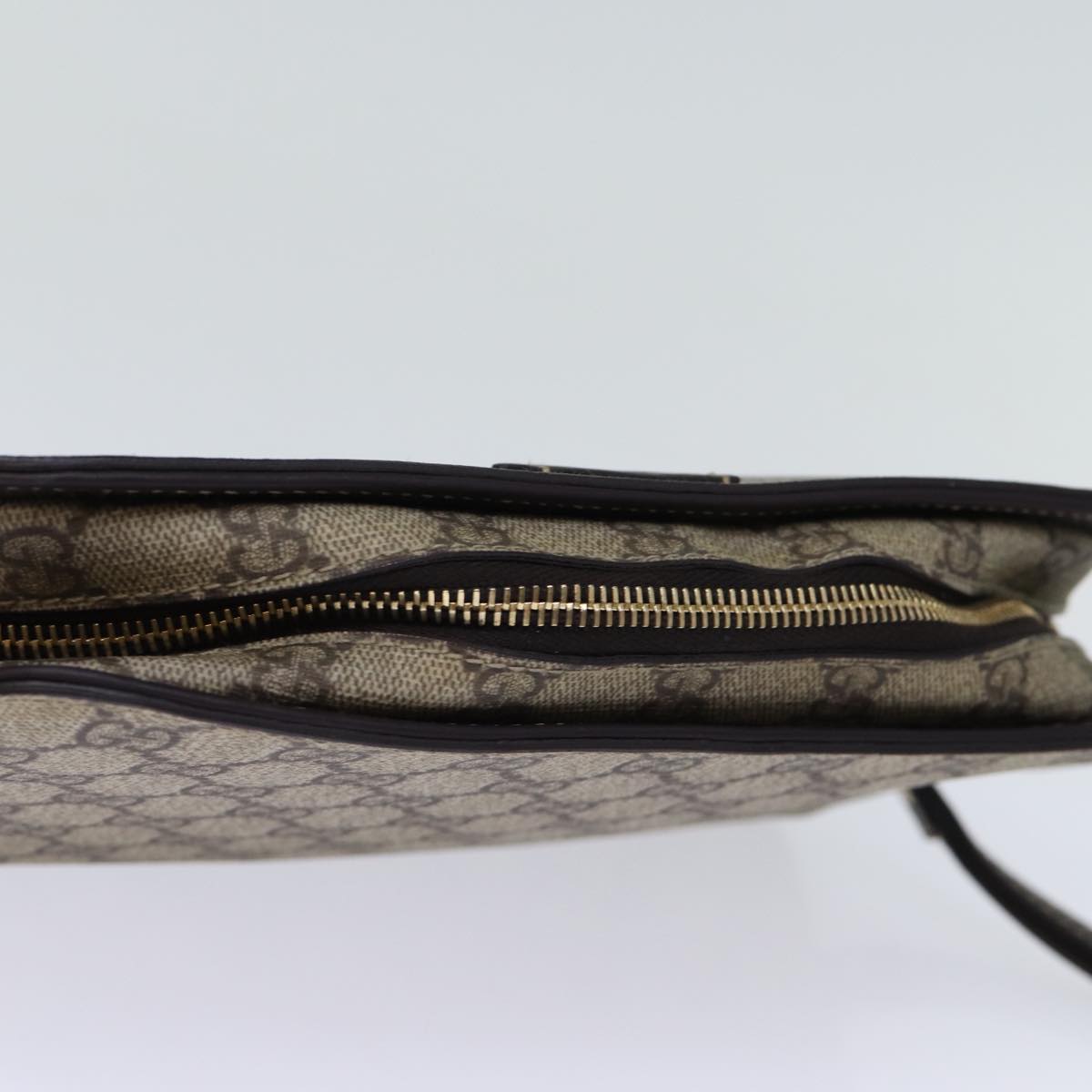 GUCCI GG Supreme Clutch Bag PVC Beige 201755 ki4303