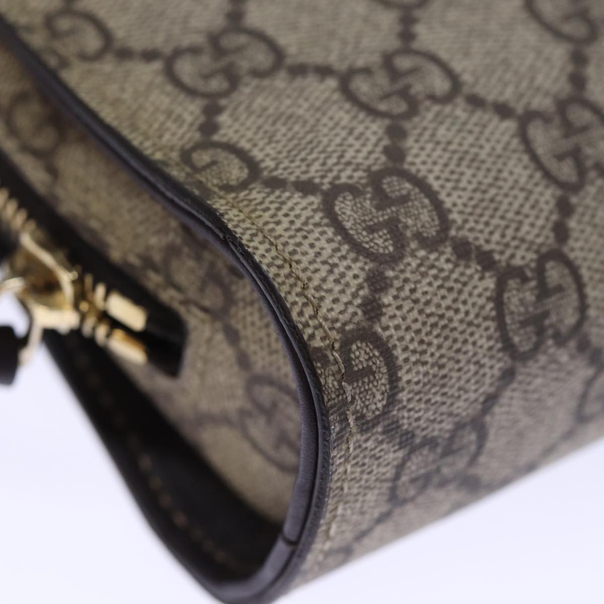 GUCCI GG Supreme Clutch Bag PVC Beige 201755 ki4303
