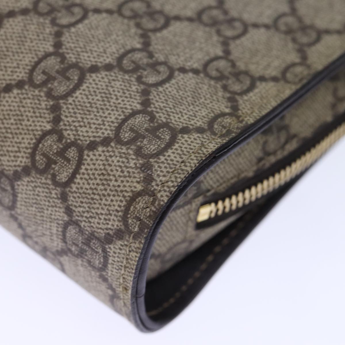 GUCCI GG Supreme Clutch Bag PVC Beige 201755 ki4303