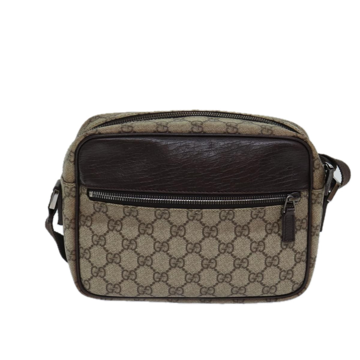 GUCCI GG Supreme Shoulder Bag PVC Beige 114291 ki4360