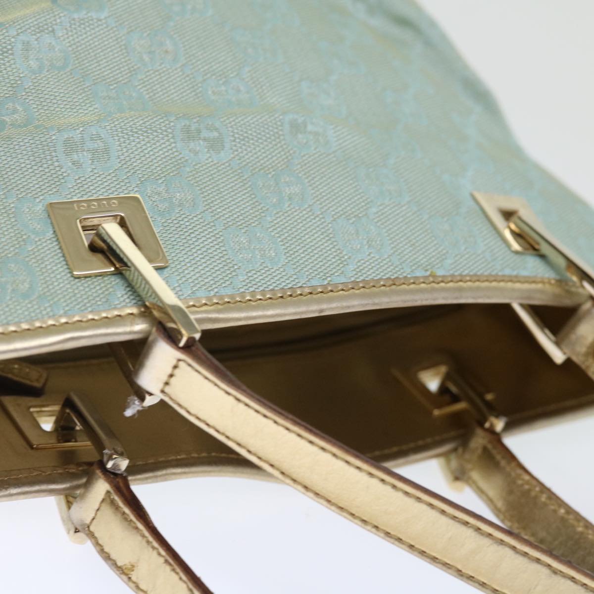 GUCCI GG Canvas Tote Bag Light Blue 002 1099 ki4373