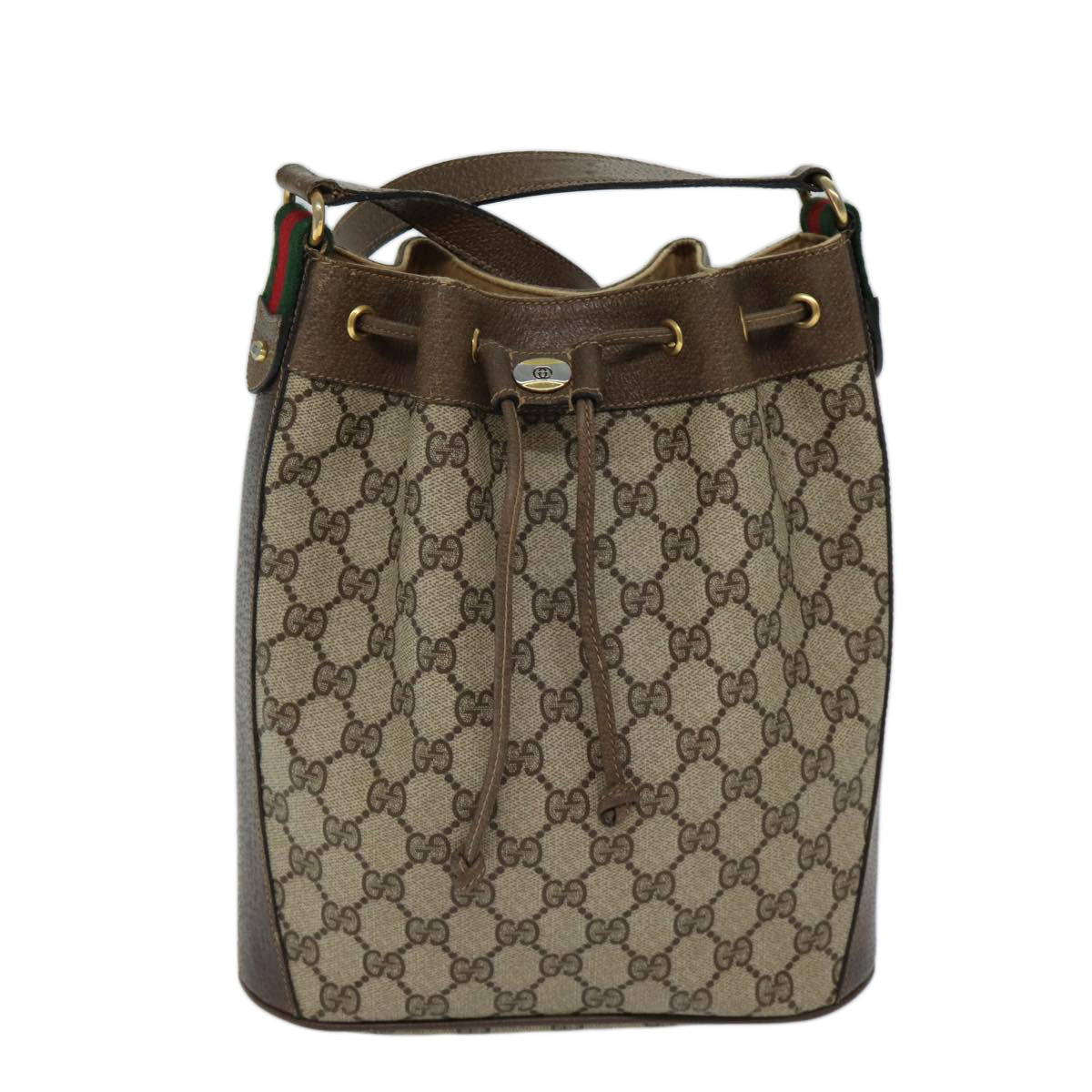 GUCCI GG Supreme Web Sherry Line Shoulder Bag Beige Red 41 02 034 ki4374