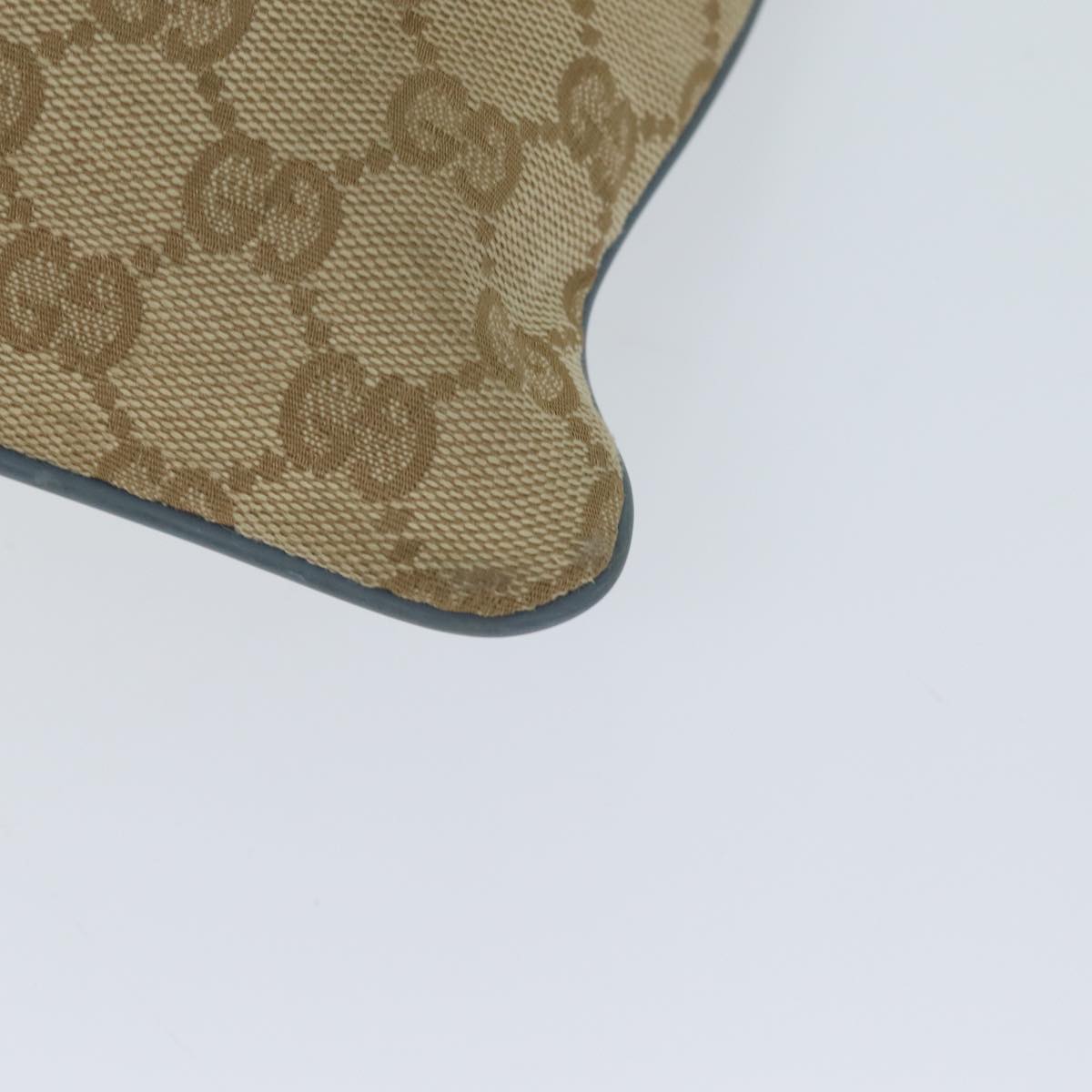 GUCCI GG Canvas Sherry Line Shoulder Bag Light Blue Brown 146309 ki4375