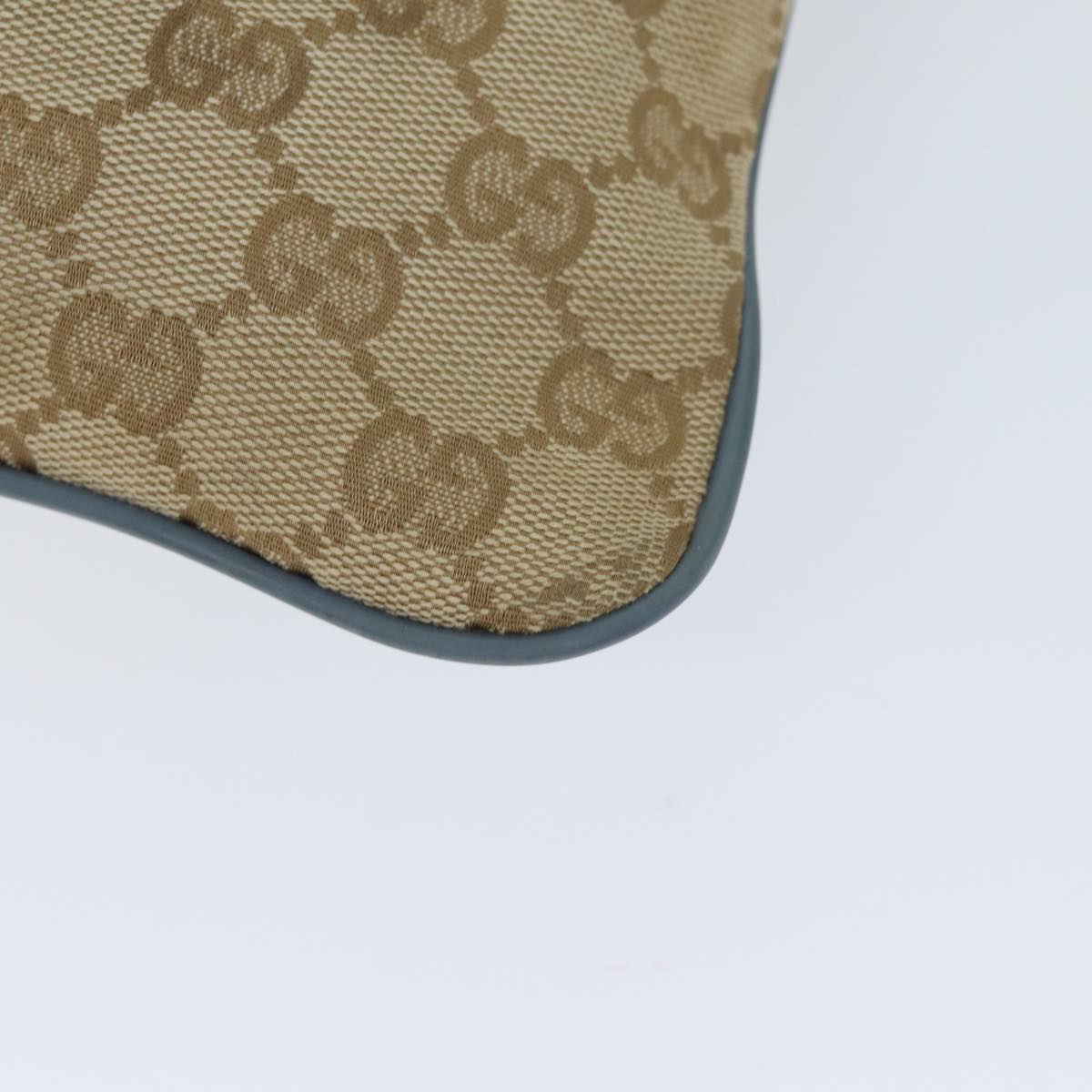 GUCCI GG Canvas Sherry Line Shoulder Bag Light Blue Brown 146309 ki4375