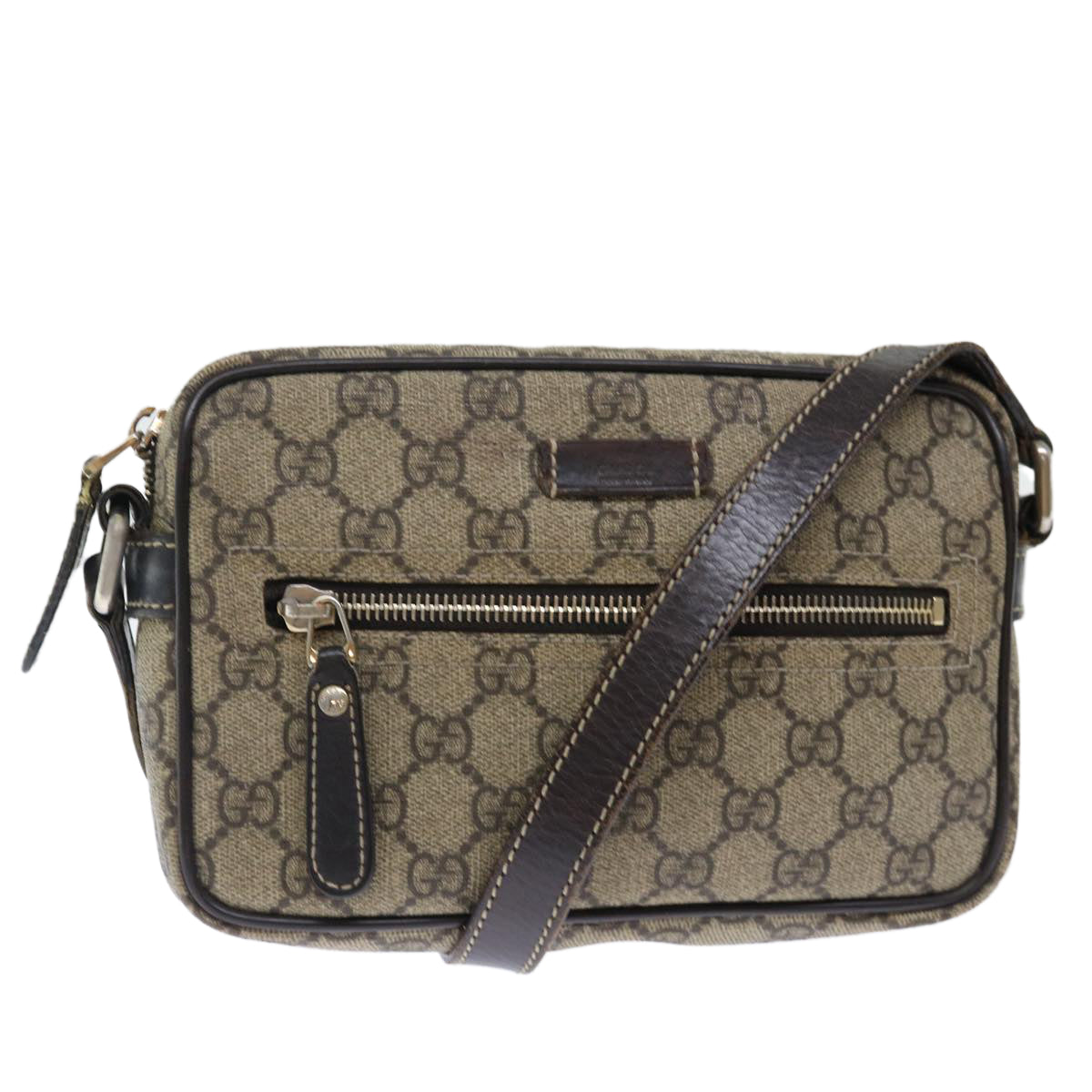 GUCCI GG Supreme Shoulder Bag PVC Beige 201447 ki4395