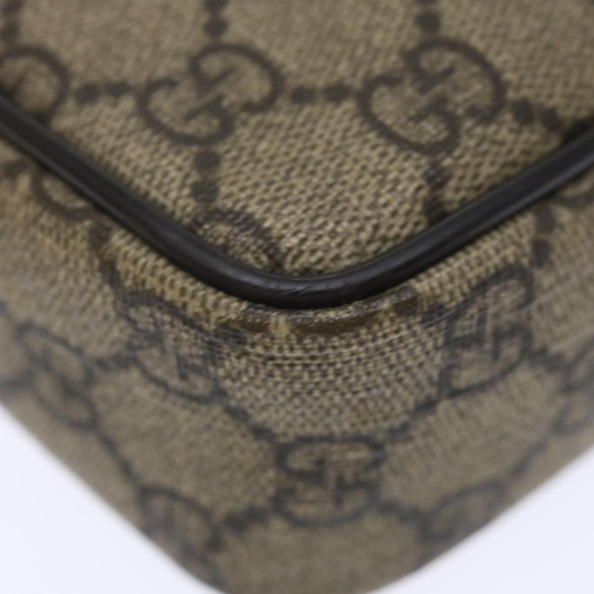 GUCCI GG Supreme Shoulder Bag PVC Beige 201447 ki4395