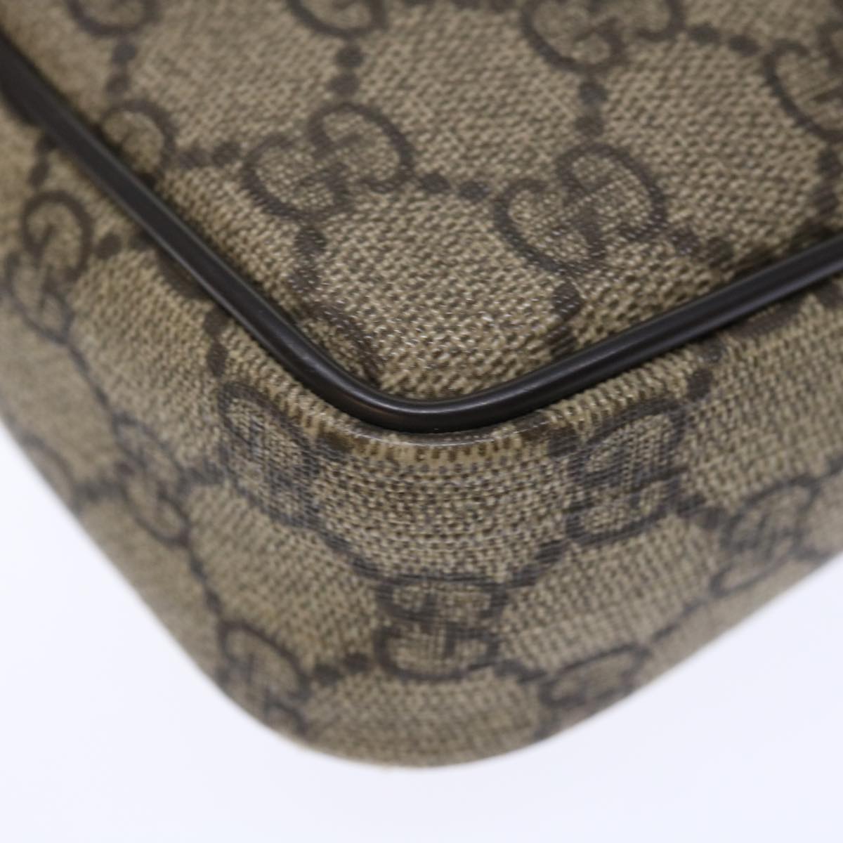 GUCCI GG Supreme Shoulder Bag PVC Beige 201447 ki4395