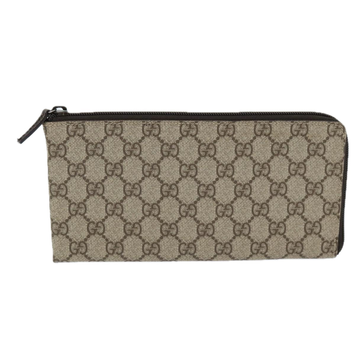 GUCCI GG Supreme Long Wallet PVC Beige 115261 ki4412