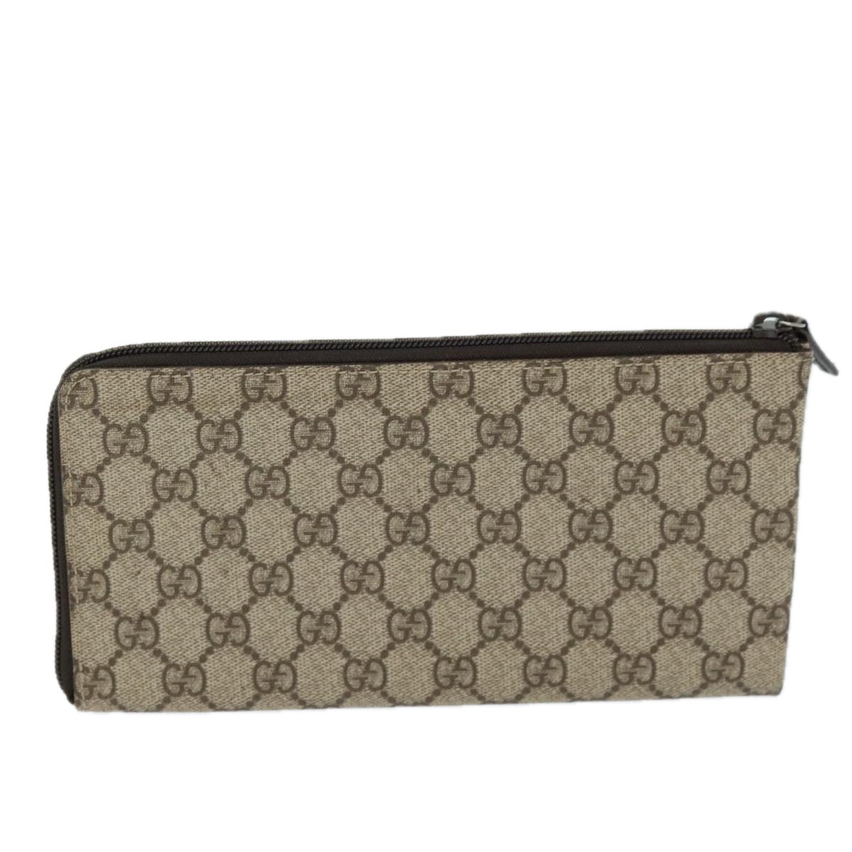 GUCCI GG Supreme Long Wallet PVC Beige 115261 ki4412