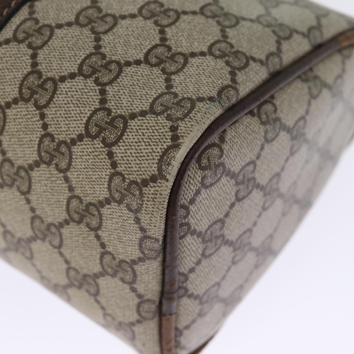 GUCCI GG Supreme Web Sherry Line Boston Bag PVC Beige Red Green ki4475