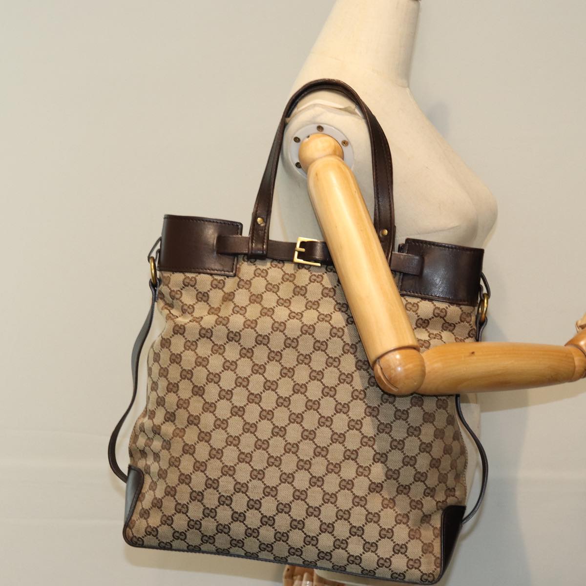 GUCCI GG Canvas Tote Bag Beige 107756 ki4479